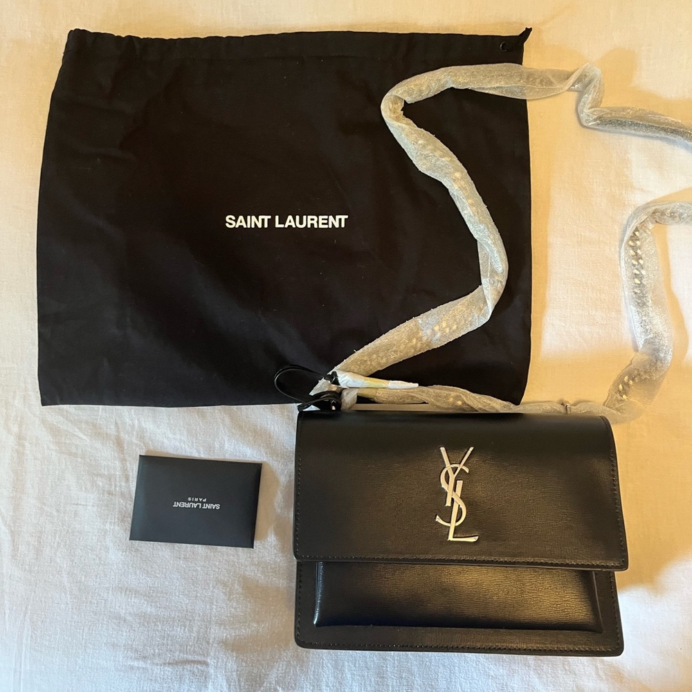 Saint Laurent Black Leather Shoulder Bag